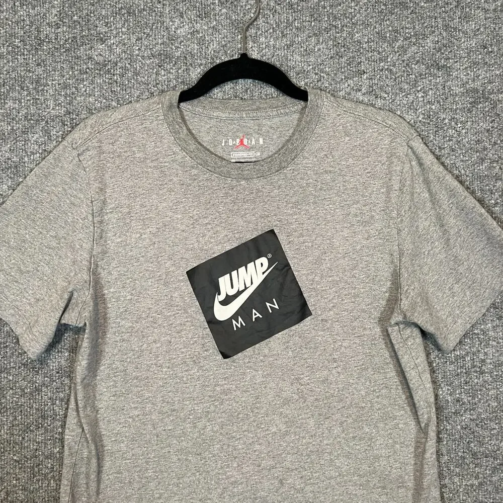 Jordan Shirt Mens Small Gray Tshirt Jump Man Short‎ Sleeve Crewneck Swoosh